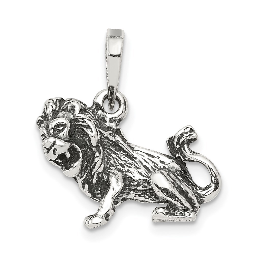 Million Charms 925 Sterling Silver Antiqued Leo Zodiac Charm Pendant
